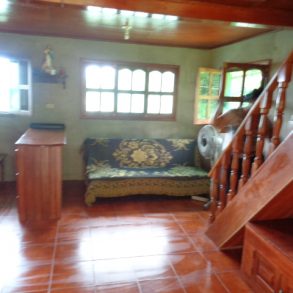 The interior of the cabin