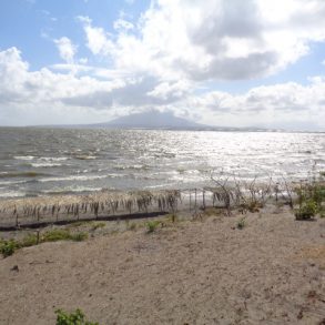 Looking east at Ometepe and the lake
